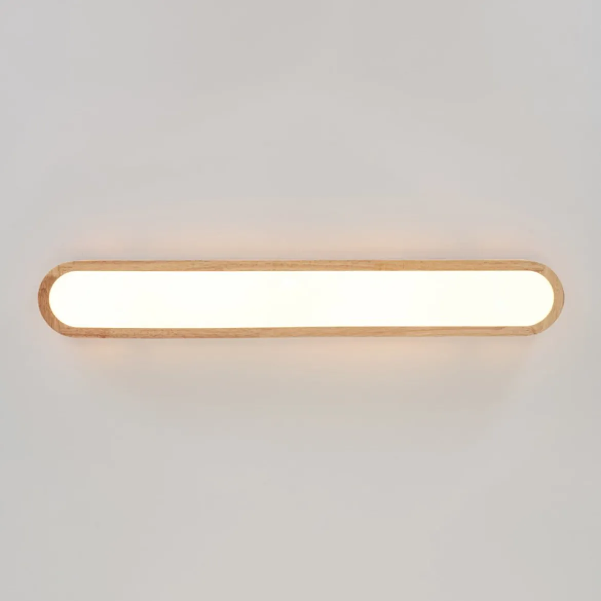 Rustic Dimmable LED Wood Oval Flush Mount Light