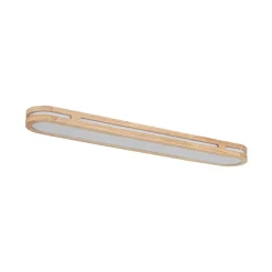 Rustic Dimmable LED Wood Oval Flush Mount Light