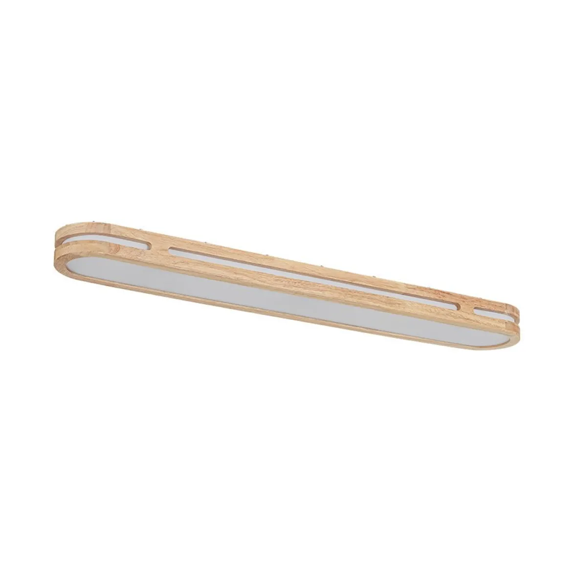 Rustic Dimmable LED Wood Oval Flush Mount Light