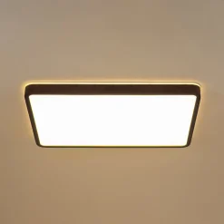 Rustic Rectangle Walnut Wooden Dimmable LED Flush Mount
