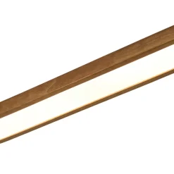 Rustic Walnut Wood Oval Dimmable LED Flush Mount Light