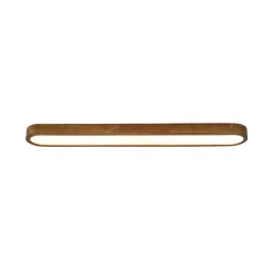 Rustic Walnut Wood Oval Dimmable LED Flush Mount Light