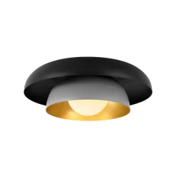 Scandinavian 2-Layer Metal Dome Semi Flush Mount Light