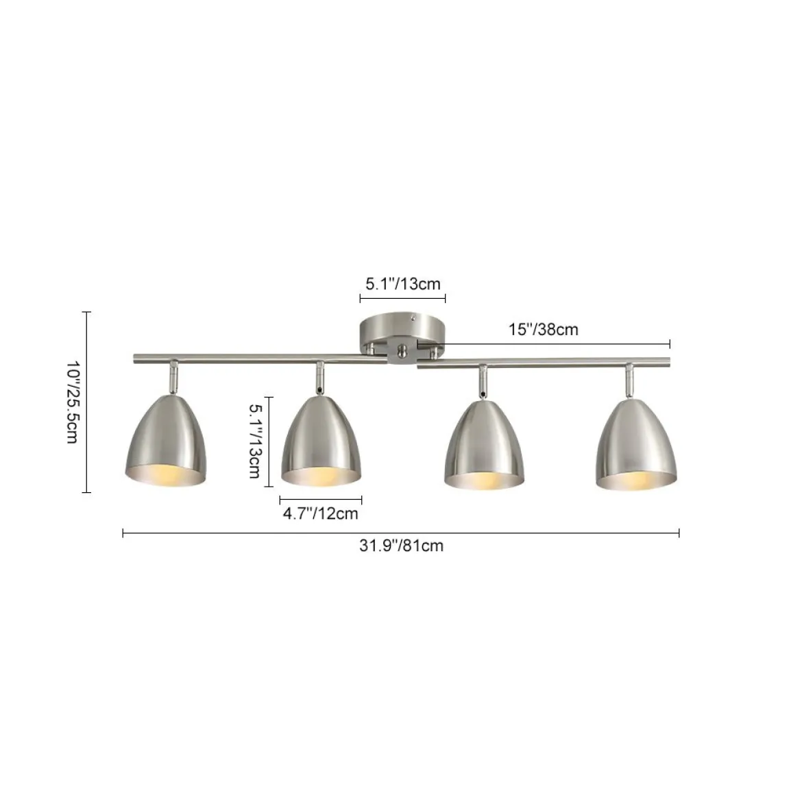 Scandinavian 4-Light Adjustable Spotlight Island Linear Track Light