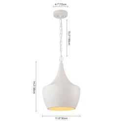 Scandinavian 1-Light Geometric White Kitchen Pendant Light
