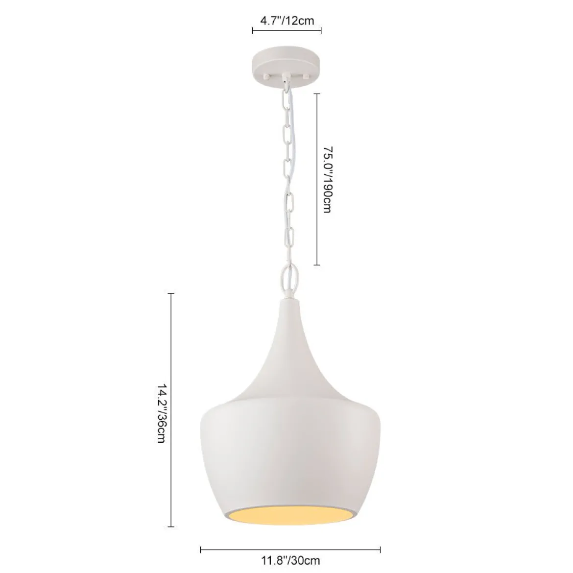 Scandinavian 1-Light Geometric White Kitchen Pendant Light