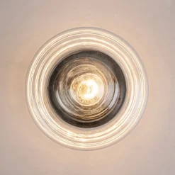 Schoolhouse 1-light Round Clear Glass Shade Semi Flush Mount