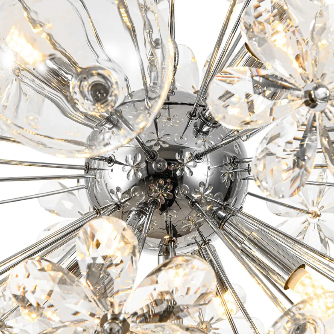 Sculptural Bloom Dandelion Crystal Floral Bubble Chandelier