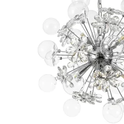 Sculptural Bloom Dandelion Crystal Floral Bubble Chandelier