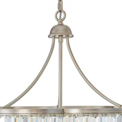 Shabby Chic Antique Silver Crystal Cage Pendant Light
