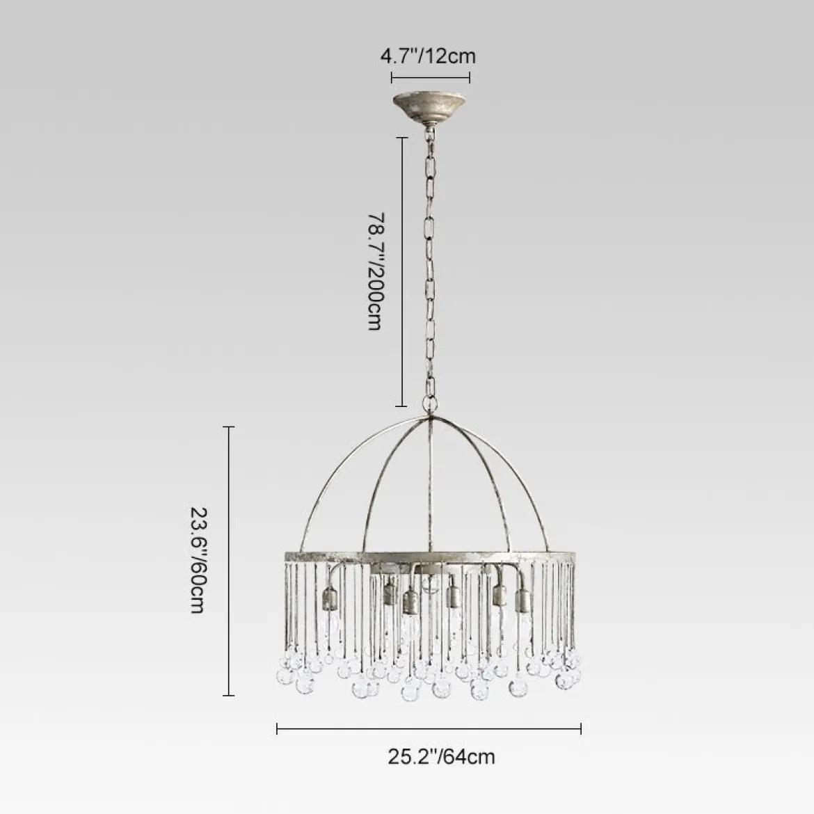 Shabby Chic Crystal Raindrop Chandelier