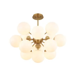 Shine Lustre Opal Glass Bubble Sputnik Semi Flush Chandelier