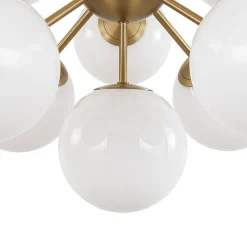 Shine Lustre Opal Glass Bubble Sputnik Semi Flush Chandelier