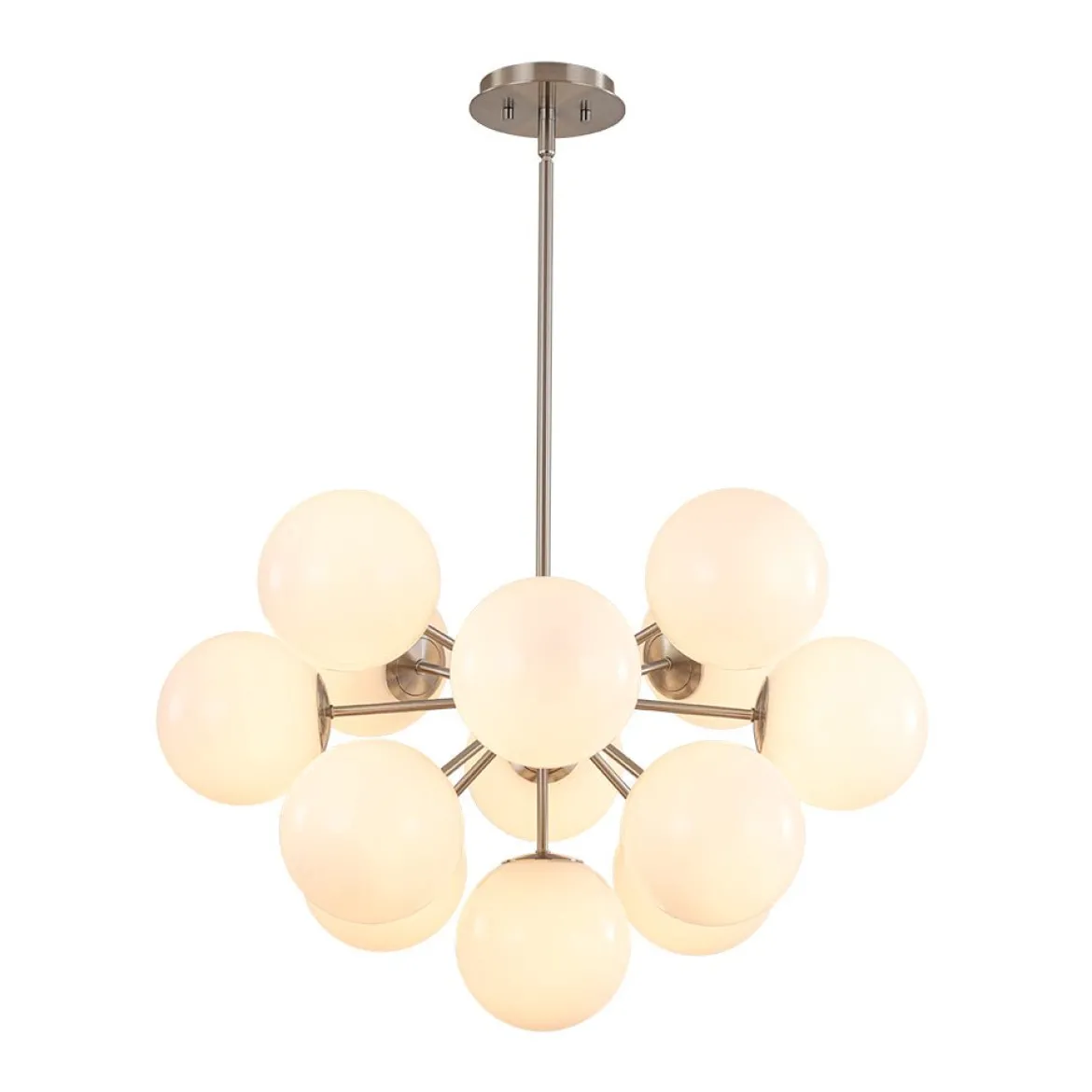 Shine Lustre Opal Glass Bubble Sputnik Semi Flush Chandelier