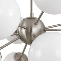 Shine Lustre Opal Glass Bubble Sputnik Semi Flush Chandelier