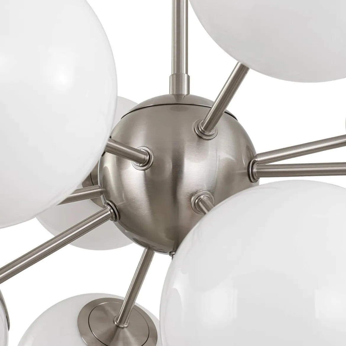 Shine Lustre Opal Glass Bubble Sputnik Semi Flush Chandelier