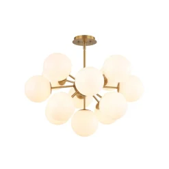 Shine Lustre Opal Glass Bubble Sputnik Semi Flush Chandelier