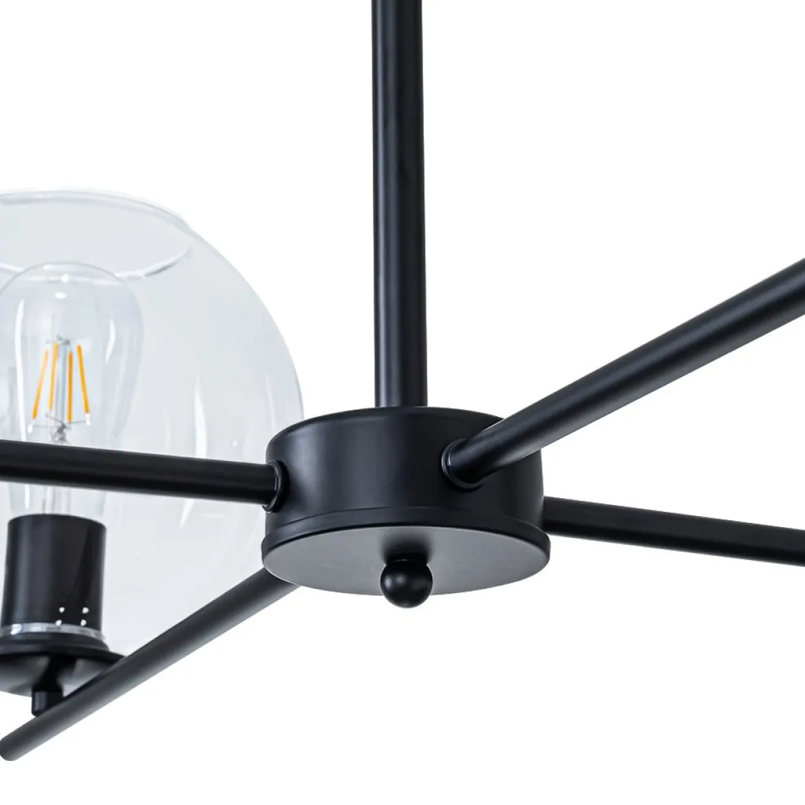 Simple 4-light Clear Glass Globe Round Sputnik Chandelier