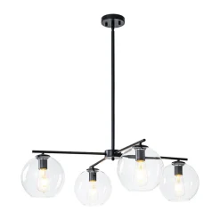 Simple 4-light Clear Glass Globe Round Sputnik Chandelier