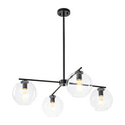 Simple 4-light Clear Glass Globe Round Sputnik Chandelier