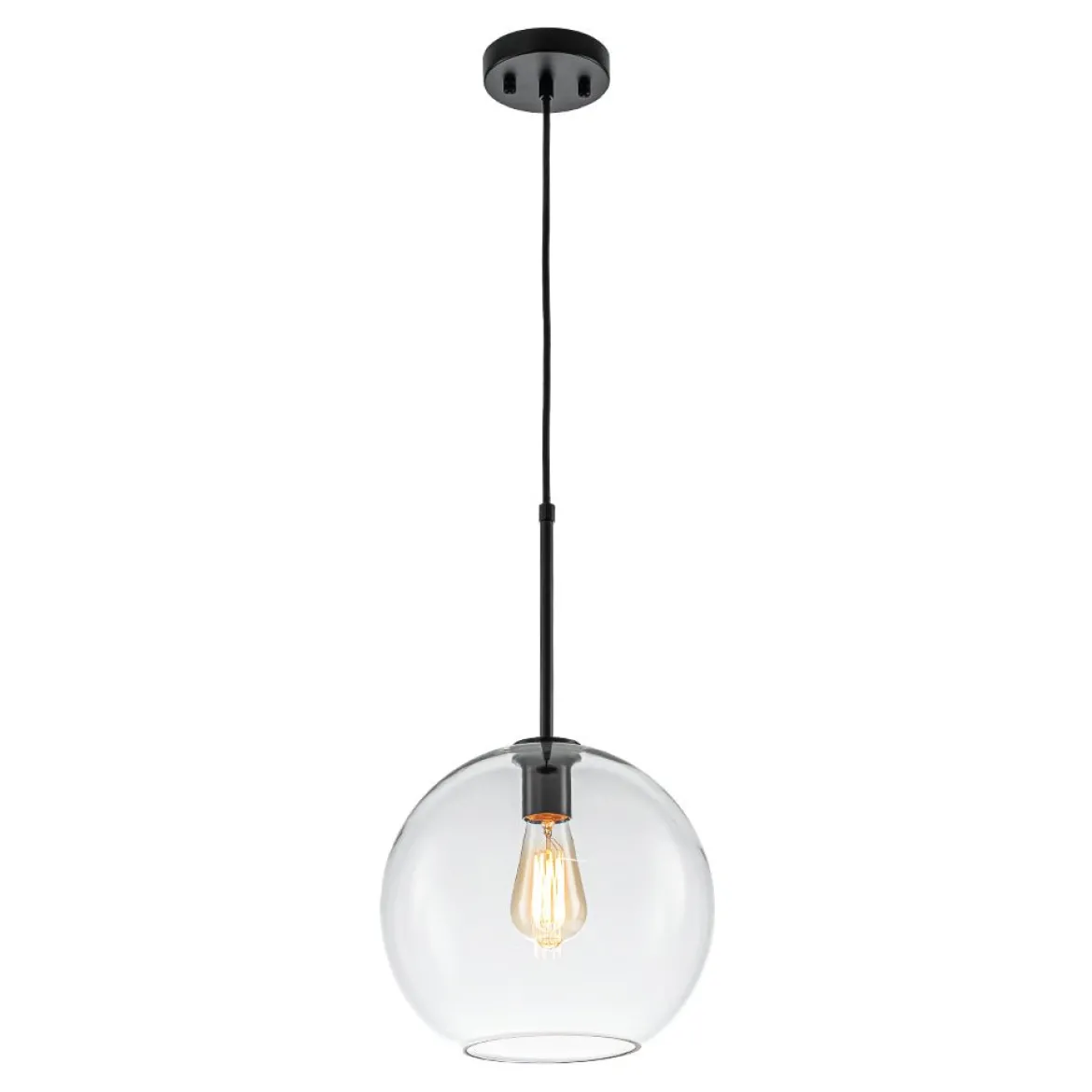 Simple Mid-Century 1-Light Clear Glass Globe Pendant Light