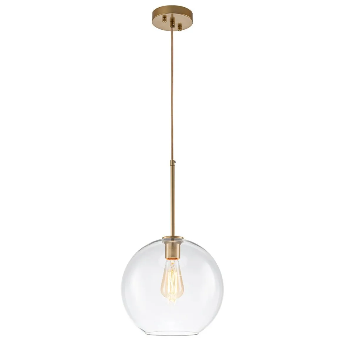 Simple Mid-Century 1-Light Clear Glass Globe Pendant Light