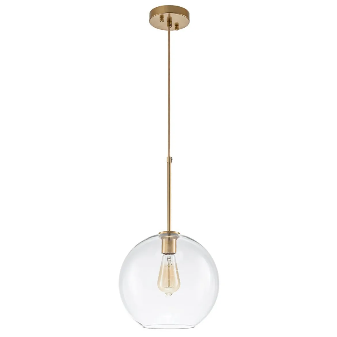 Simple Mid-Century 1-Light Clear Glass Globe Pendant Light