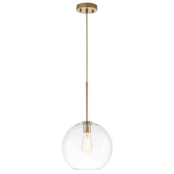 Simple Mid-Century 1-Light Clear Glass Globe Pendant Light