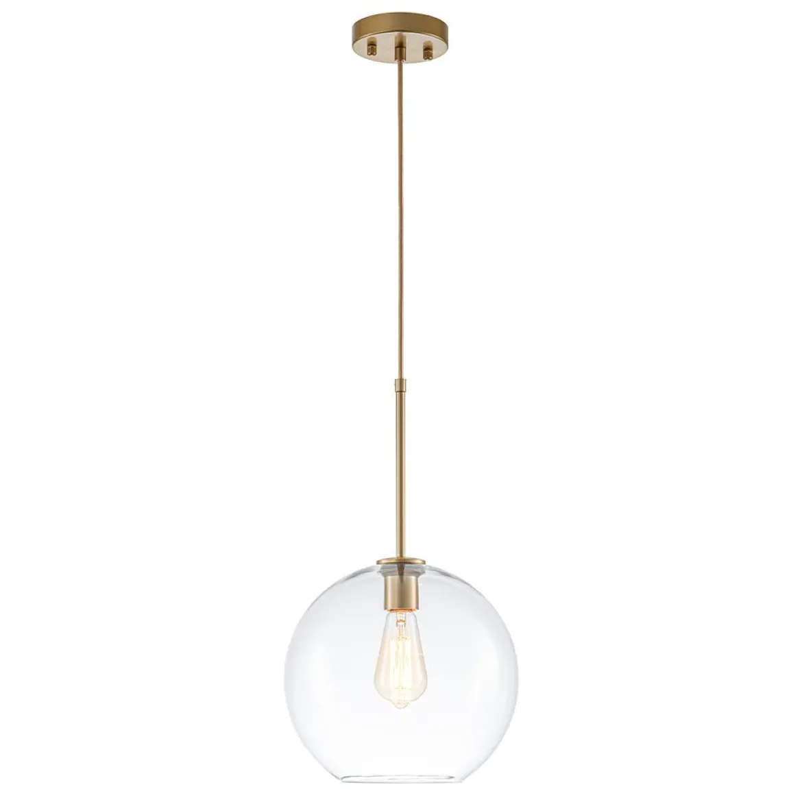 Simple Mid-Century 1-Light Clear Glass Globe Pendant Light