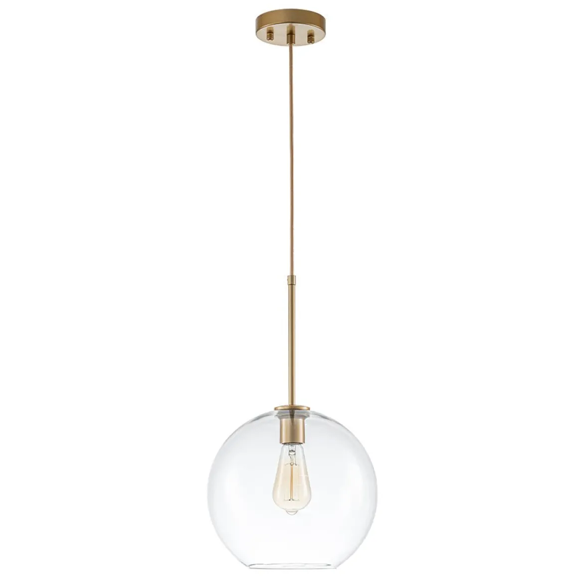 Simple Mid-Century 1-Light Clear Glass Globe Pendant Light