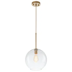 Simple Mid-Century 1-Light Clear Glass Globe Pendant Light
