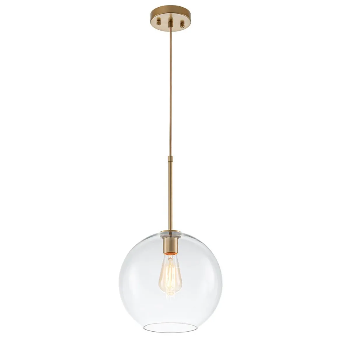 Simple Mid-Century 1-Light Clear Glass Globe Pendant Light
