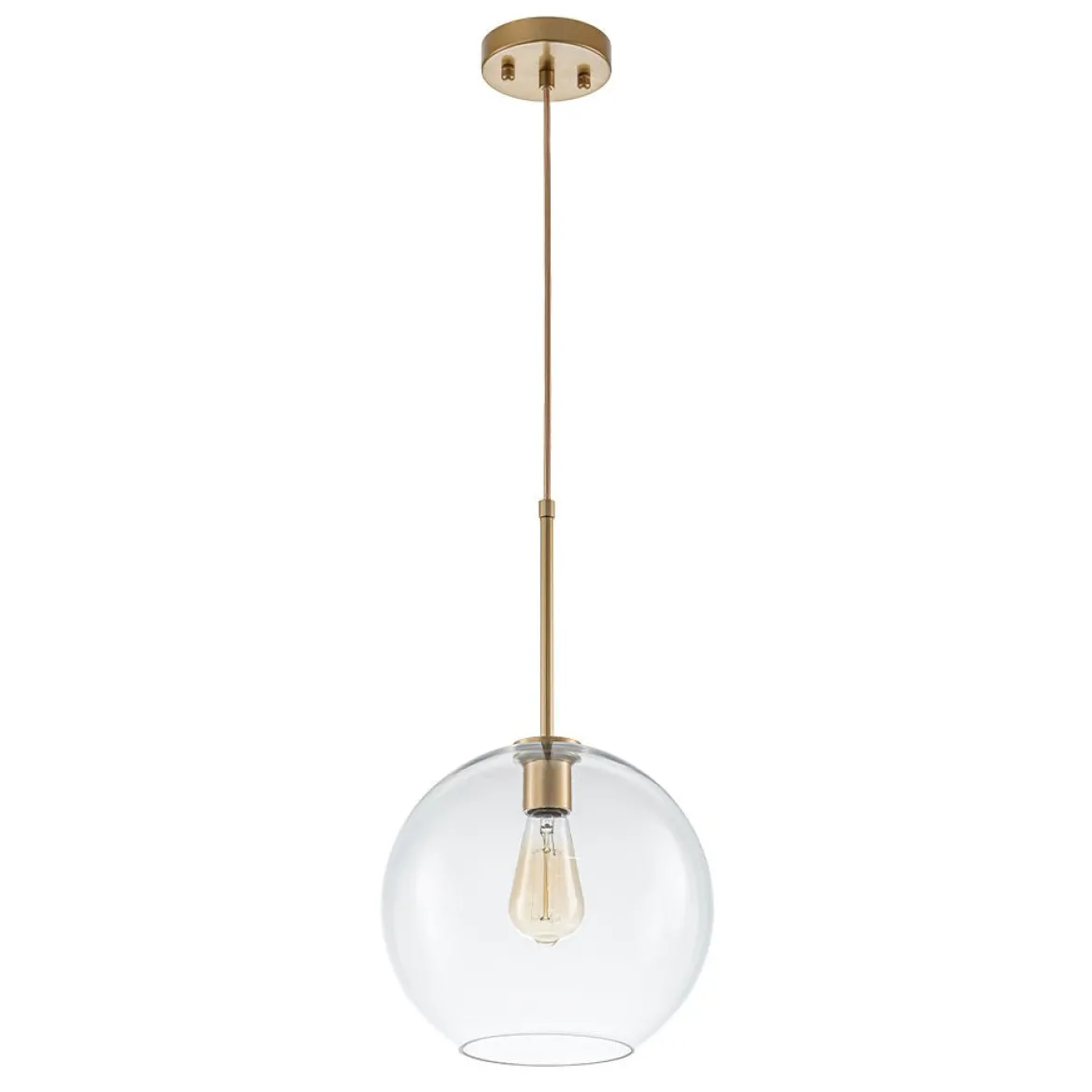 Simple Mid-Century 1-Light Clear Glass Globe Pendant Light