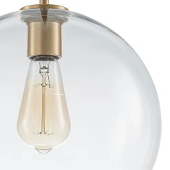 Simple Mid-Century 1-Light Clear Glass Globe Pendant Light