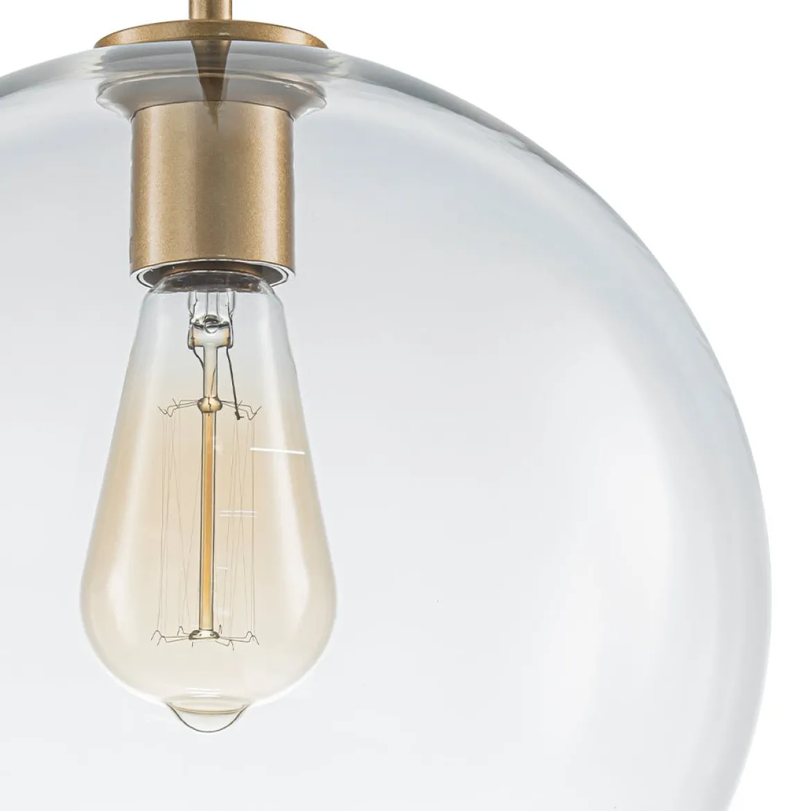 Simple Mid-Century 1-Light Clear Glass Globe Pendant Light