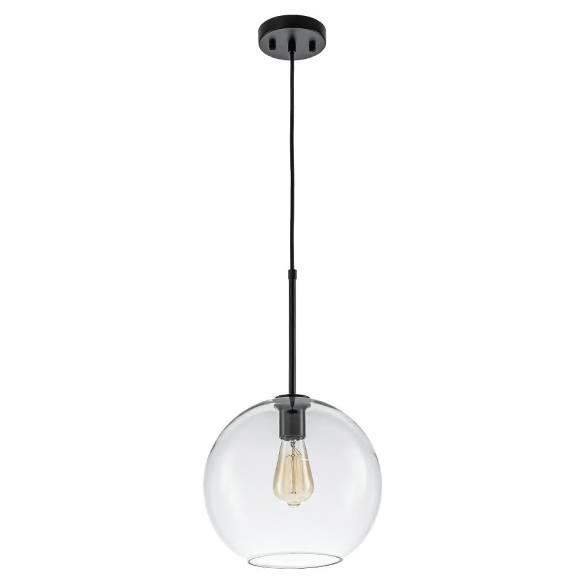 Simple Mid-Century 1-Light Clear Glass Globe Pendant Light