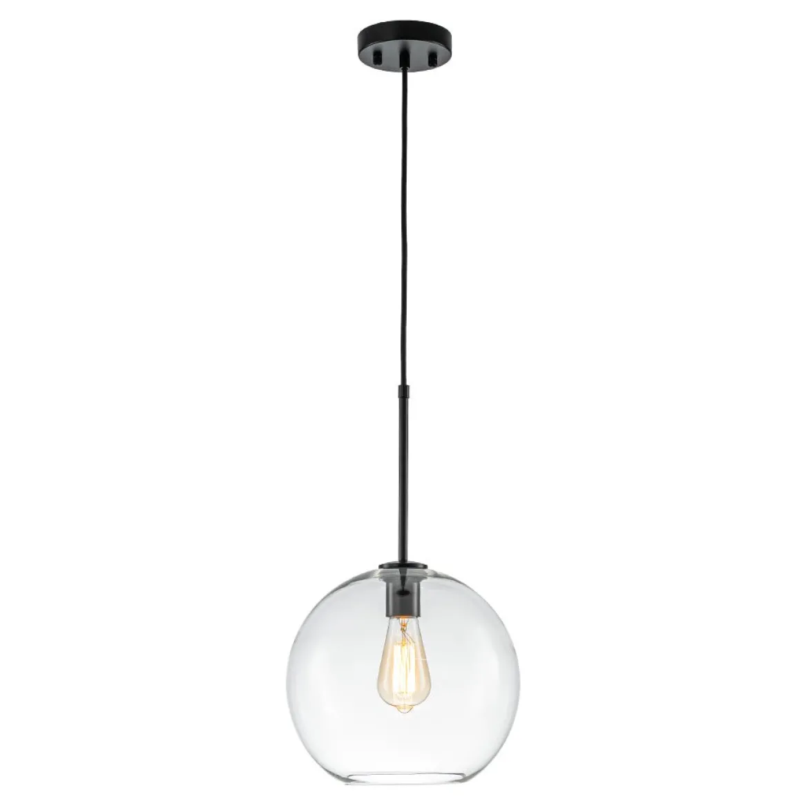 Simple Mid-Century 1-Light Clear Glass Globe Pendant Light