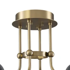 Smoked Glass Bubble Branch Sputnik Semi Flush Chandelier