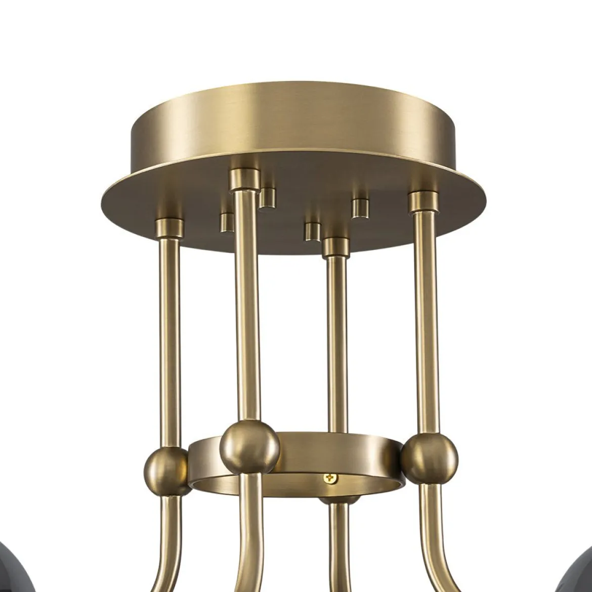 Smoked Glass Bubble Branch Sputnik Semi Flush Chandelier