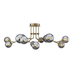 Smoked Glass Bubble Branch Sputnik Semi Flush Chandelier