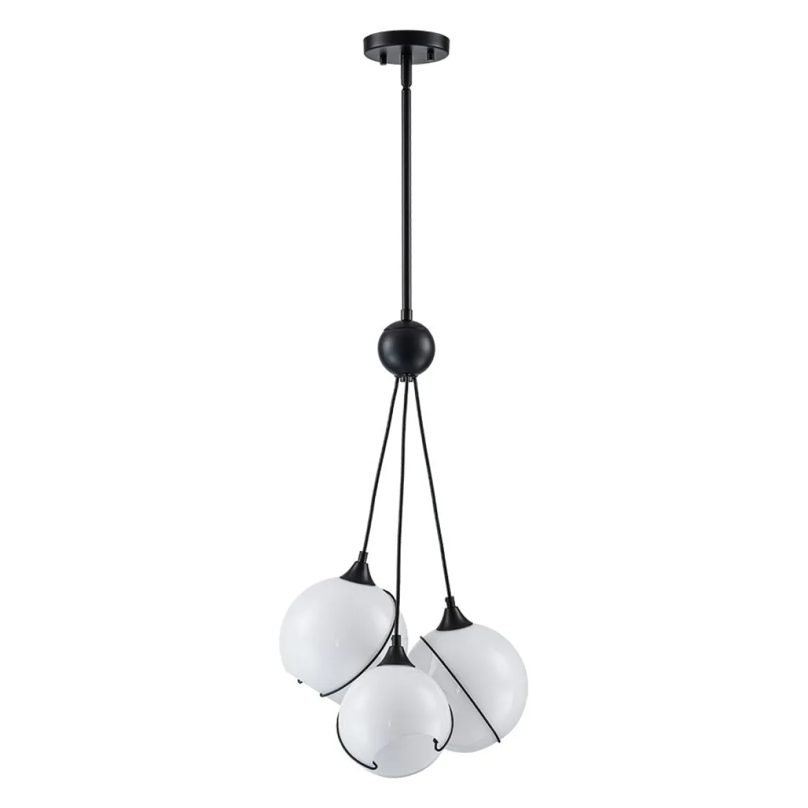 Statement Shine Opal Glass Globe Cluster Chandelier