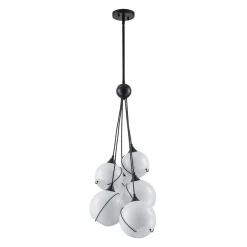 Statement Shine Opal Glass Globe Cluster Chandelier