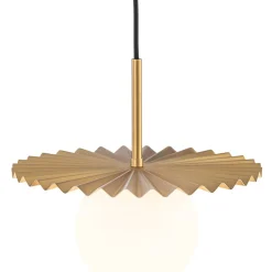 Sunburst Brass 1-Light Shine Opal Glass Globe Pendant
