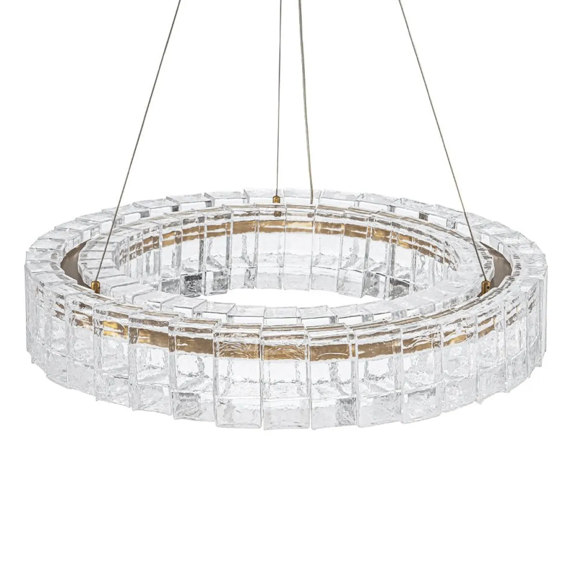 Textured Glass Icy Style Ring Dimmable LED Chandelier