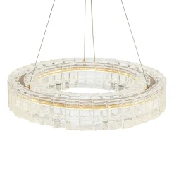 Textured Glass Icy Style Ring Dimmable LED Chandelier