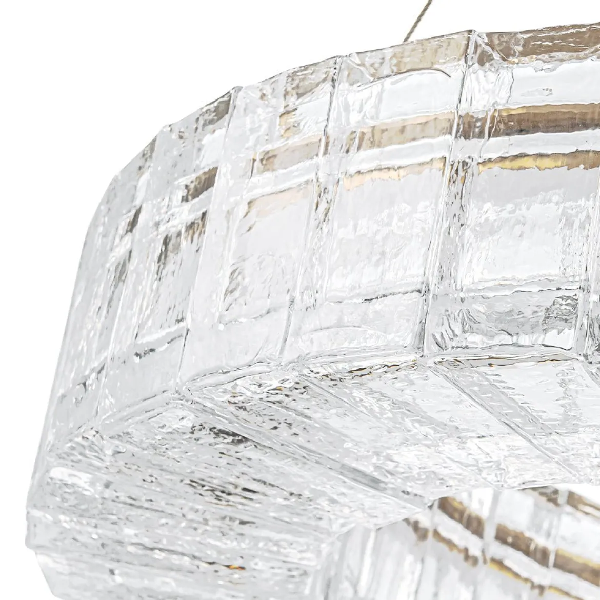 Textured Glass Icy Style Ring Dimmable LED Chandelier