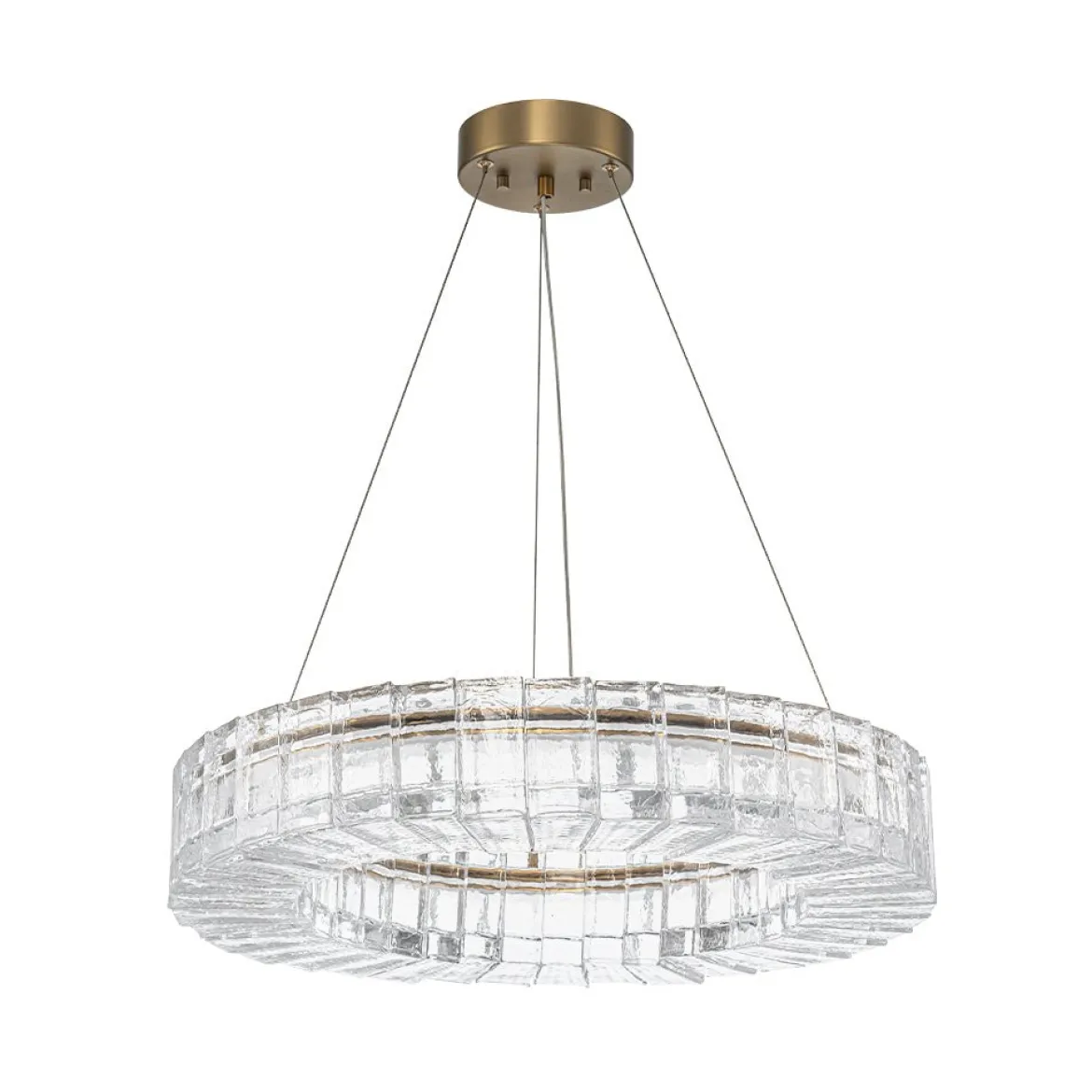 Textured Glass Icy Style Ring Dimmable LED Chandelier