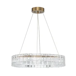 Textured Glass Icy Style Ring Dimmable LED Chandelier
