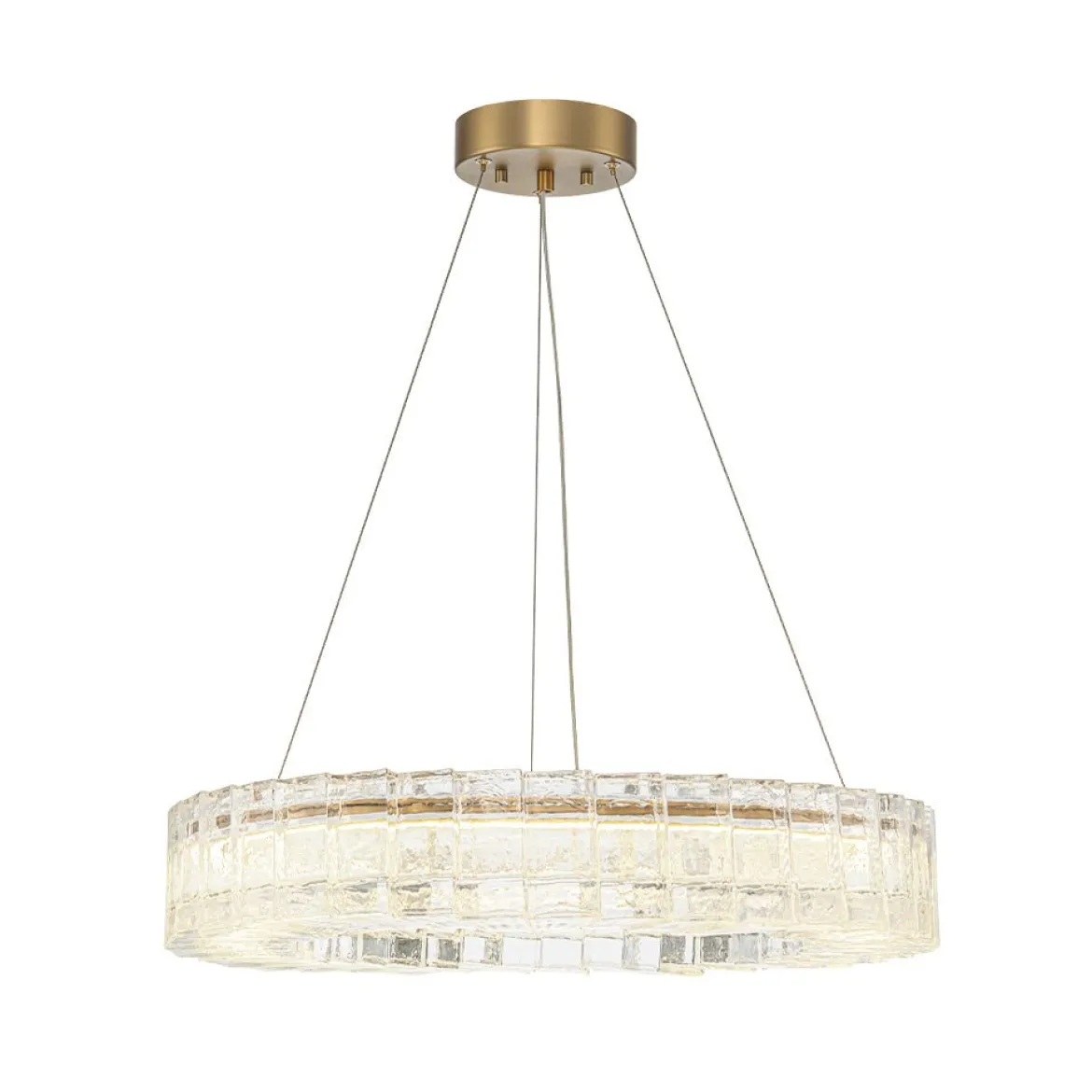 Textured Glass Icy Style Ring Dimmable LED Chandelier