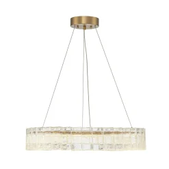 Textured Glass Icy Style Ring Dimmable LED Chandelier